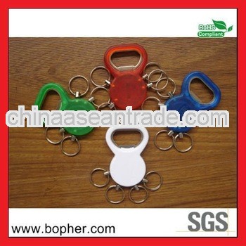 plastic mini cute bottle opener keychain