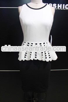 plus size formal white and black dress designer office wear for women