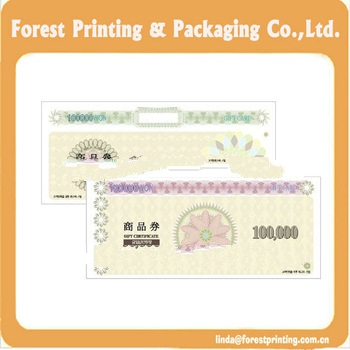 printing anti-fake coupon tickets printing service hologram ticket