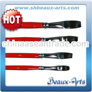 professional artists painting brushes,black synthetic flat brushes