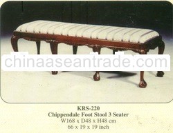 Chippendale Foot Stool 3 Seater Mahogany Indoor Furniture.
