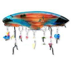Surf display keyrings airbrushed