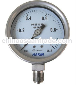stainless steel case oil-filled table bottom pressure gauge