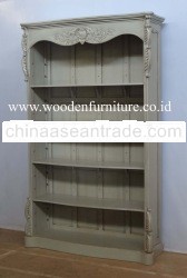 Classic Display Cabinet Wooden Book Case French Style Book Shelves Antique Reproduction Home Furnitu