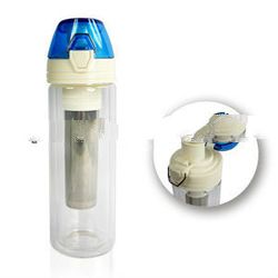 Glass bottle with tea filter