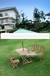 Teak Furniture Set, Rectangular Table and Hanton Folding Chair