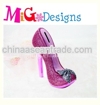 wholesale Elegant craft red shoe ceramic saving box