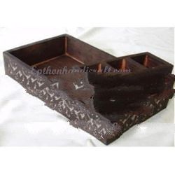 Antique Wood Stationary Tray
